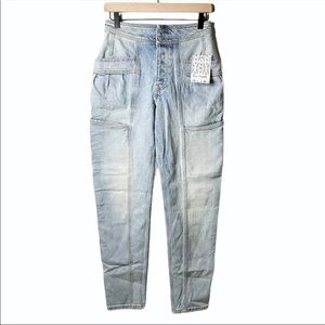 NWT Free People Light Wash Cargo Jeans
